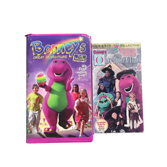 Barney 2 VHS bundle once upon a Time and Barney’s great adventure the movie - Picture 1 of 3